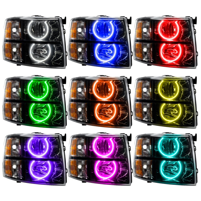 Oracle 07-13 Chevy Silverado SMD HL - Blk - Round Style - ColorSHIFT w/ 2.0 Cntrl