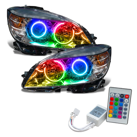 Oracle 08-11 Mercedes Benz C-Class Pre-Assembled Headlights Chrome - w/ Simple Cntrl