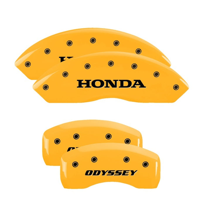 MGP 4 Caliper Covers Engraved Front Honda Engraved Rear Odyssey Yellow finish black ch