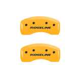 MGP 4 Caliper Covers Engraved Front & Rear Ridgeline Yellow Finish Black Char 2019 Honda Ridgeline