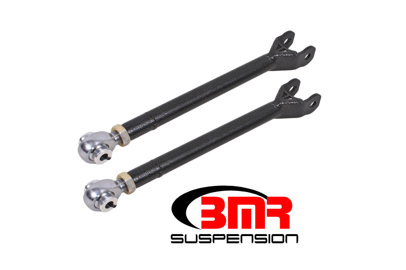 BMR 08-17 Challenger Lower Trailing Arms w/ Single Adj. Rod Ends - Black Hammertone BMR Suspension