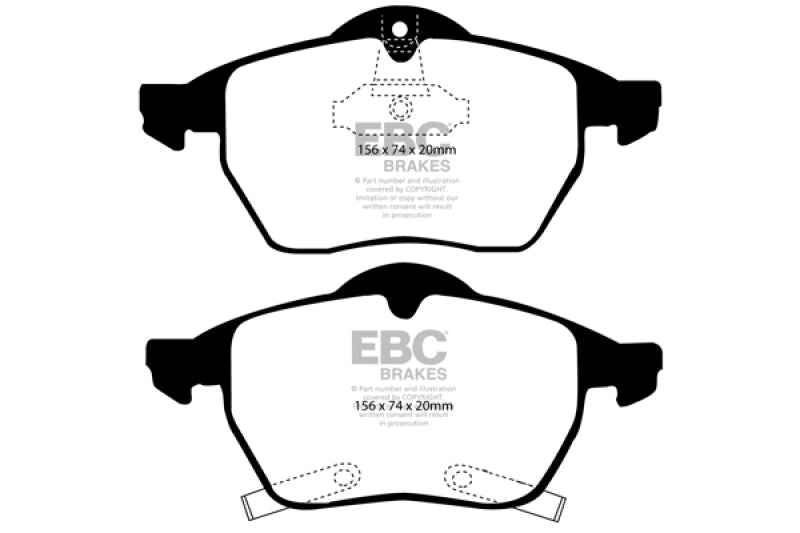 EBC 98 Saab 9-3 2.0 Turbo Redstuff Front Brake Pads