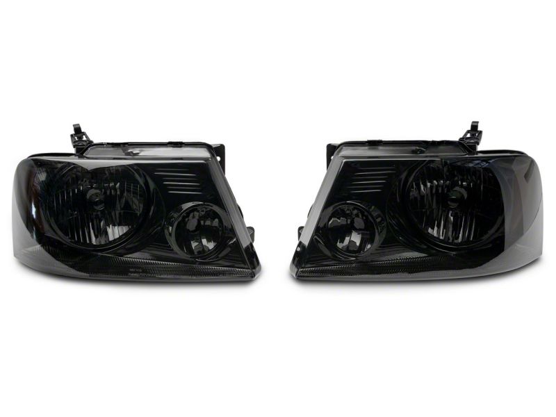 Raxiom 04-08 Ford F-150 Axial Series OEM Style Replacement Headlights- Chrome Housing- Smoked Lens