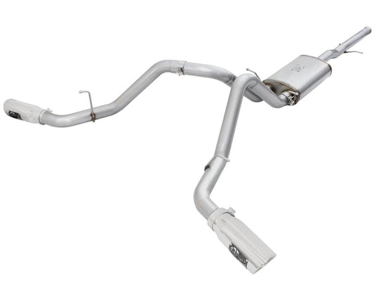 aFe Mach Force-XP Exhaust 3in Cat-Back SS 14-15 GM 1500 Trucks 4.3L/5.3L Dual Split w/ Polished Tip