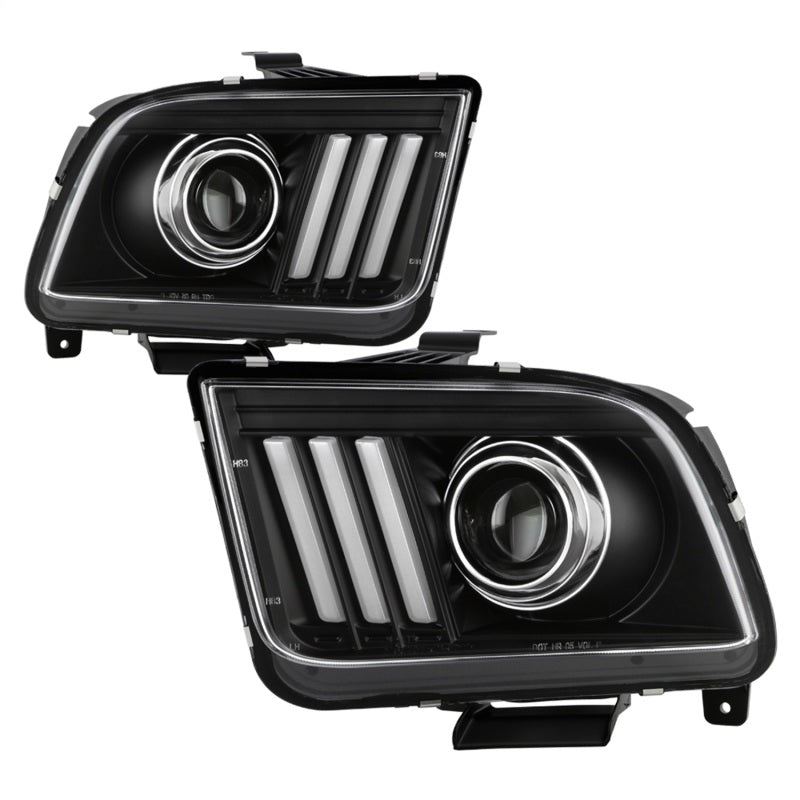 Spyder Ford Mustang 05-08 V2 High-Power LED Headlights - Black PRO-YD-FM05AP-BK