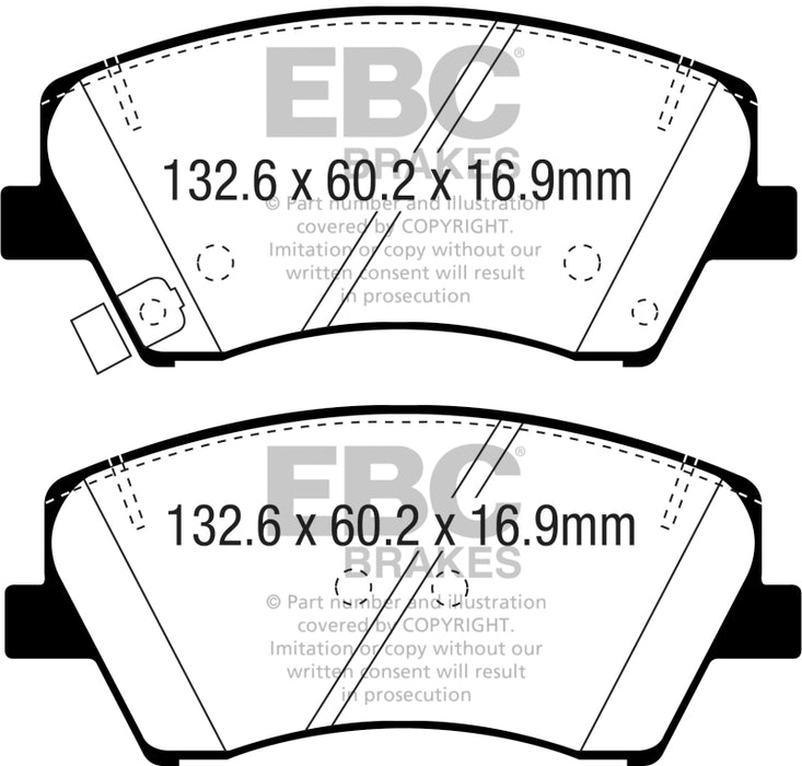 EBC 2017+ Hyundai Elantra 1.4L Turbo Yellowstuff Front Brake Pads