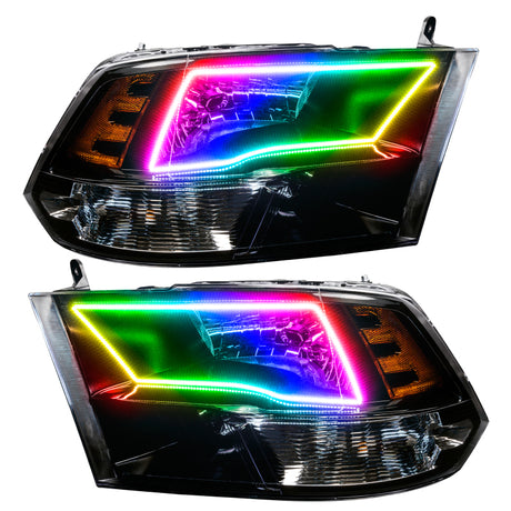 Oracle 09-17 RAM 1500 TRX Quad Pre-Assembled Headlights Blk Housing - w/ 2.0 Cntrl