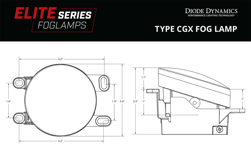 Diode Dynamics Elite Series Type CGX Fog Lamps - White (Pair)