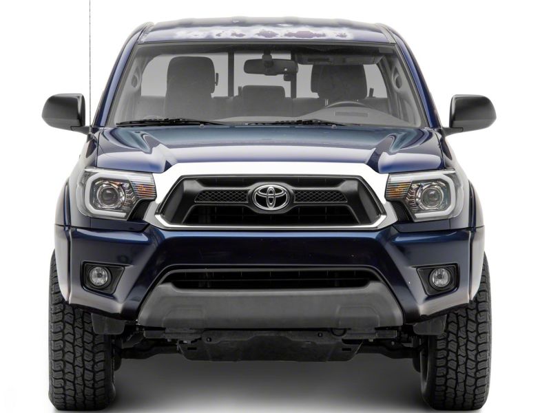 Raxiom 12-15 Toyota Tacoma Axial Series Projector Headlights w/ LED Bar- Blk Housing (Clear Lens)