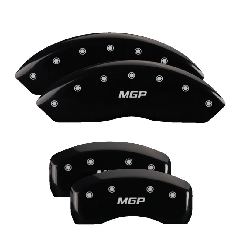 MGP 4 Caliper Covers Engraved Front & Rear MGP Black Finish Silver Char 2017 Toyota Corolla IM