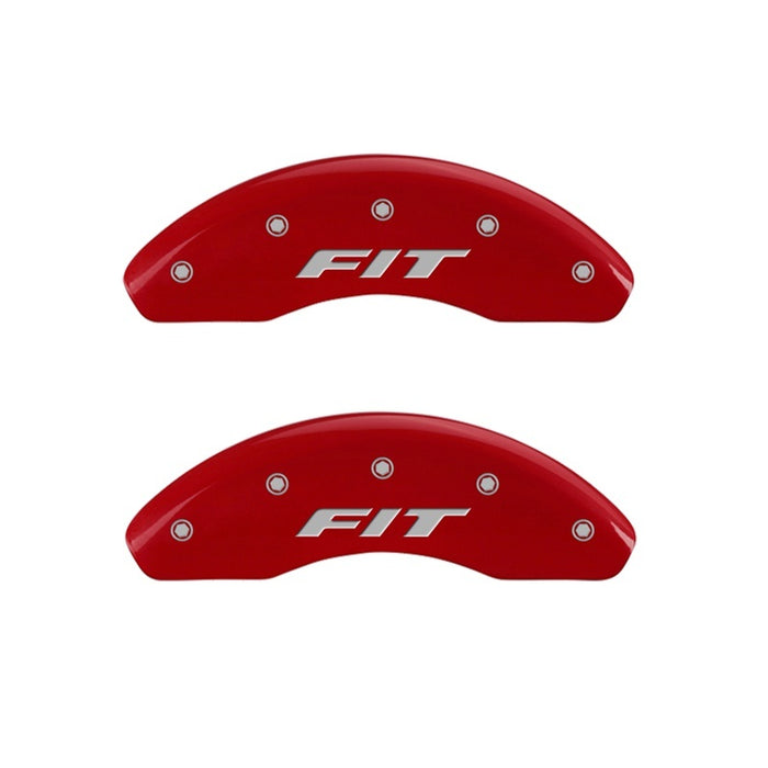 MGP Front set 2 Caliper Covers Engraved Front FIT Red finish silver ch