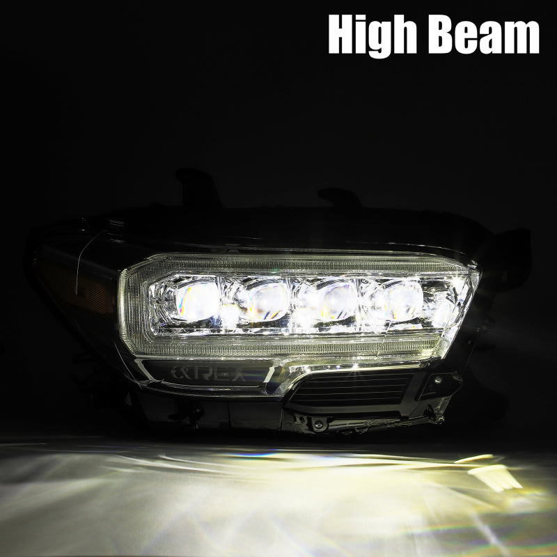 AlphaRex 16-20 Toyota Tacoma NOVA LED Projector Headlights Plank Style Chrome w/Activation Light