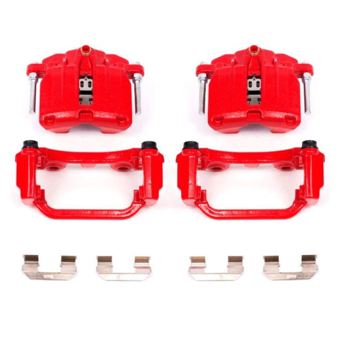 Power Stop 00-03 Cadillac DeVille Rear Red Calipers w/Brackets - Pair