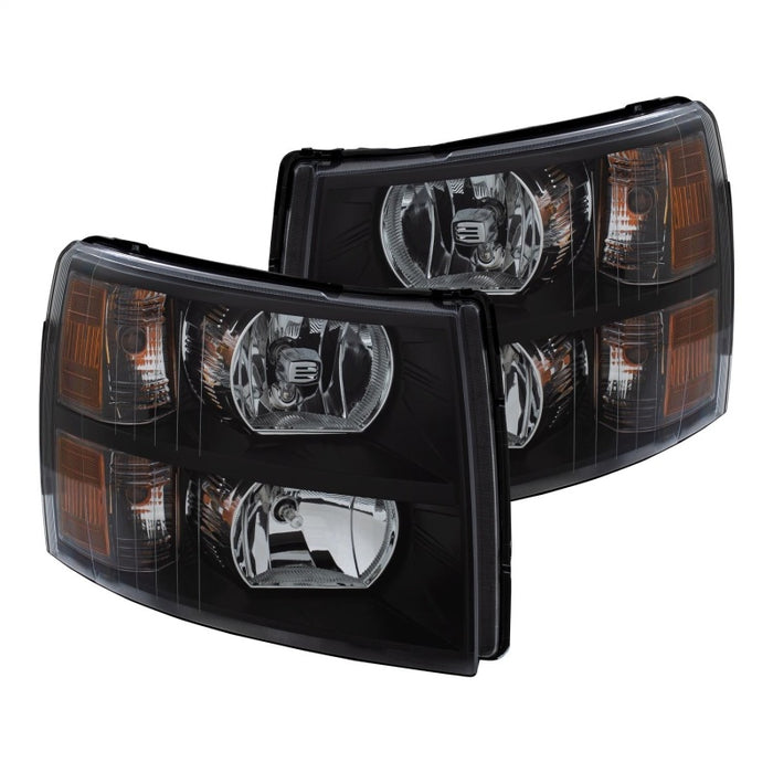 ANZO 2007-2013 Chevrolet Silverado Crystal Headlights Black