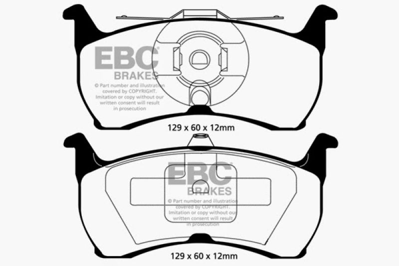 EBC 93-00 Aston Martin Virage 5.3 (PBR Caliper) Yellowstuff Rear Brake Pads