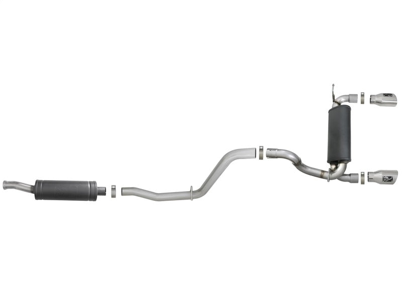 aFe Rebel Series 2.5in 304 SS Cat-Back Exhaust w/ Polished Tips 2018+ Jeep Wrangler (JL) V6 3.6L