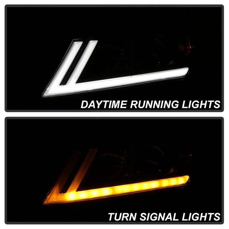 xTune 14-18 Chevy Impala (Excl Limited) DRL Halogen Projector Headlights - Blk (PRO-JH-CIM15-LB-BK)