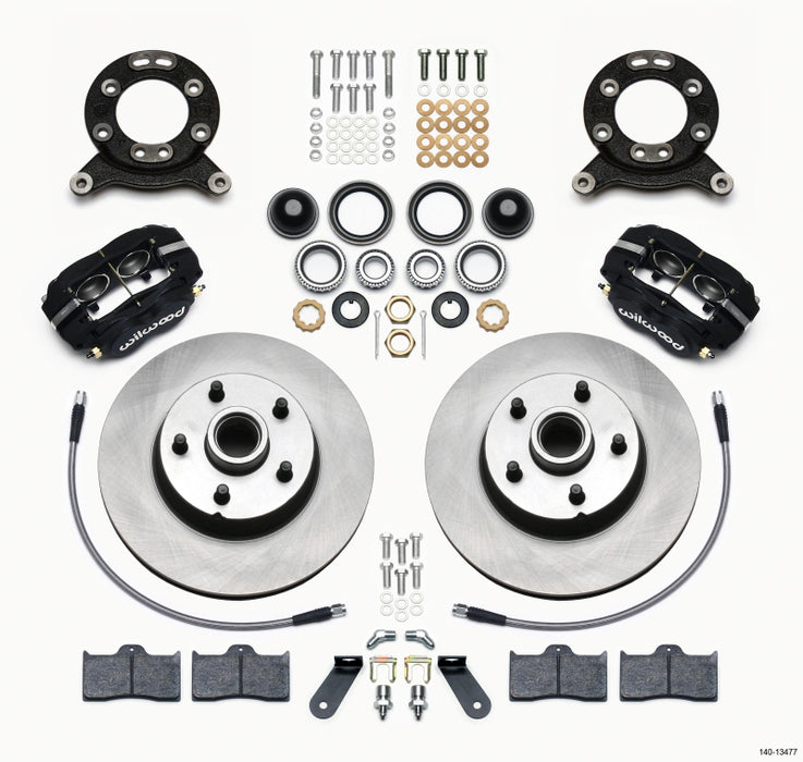 Wilwood Forged Dynalite-M Front Kit 11.30in 1 PC Rotor&Hub 1970-1973 Mustang Disc & Drum Spindle