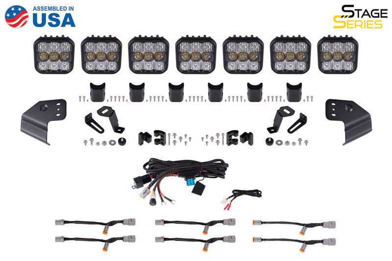 Diode Dynamics Bronco SS5 Sport CrossLink Windshield - Yellow Combo Lightbar Kit