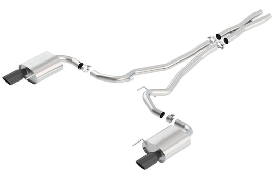 Borla S-Type Cat-Back 15-17 Ford Mustang GT 5.0L V8 MT/AT 2.5in pipe 4in tip (Black Chrome)