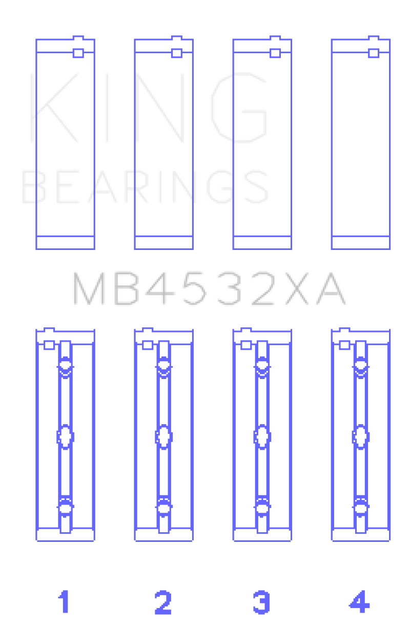 King Engine Bearings Mercedes-Benz OM 642.822/36/910/20/30/70 Main Bearing Set