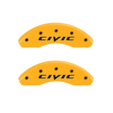 MGP Front set 2 Caliper Covers Engraved Front MGP Yellow finish black ch