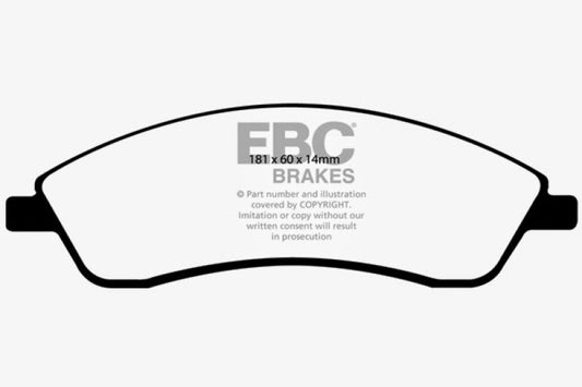 EBC 06-07 Cadillac CTS 2.8 (Sports Suspension) Redstuff Front Brake Pads