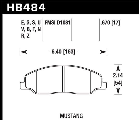 Hawk 08-09 Ford Mustang Bullitt / 05-12 GT / 07-08 Shelby GT HT-14 Race Front Brake Pads