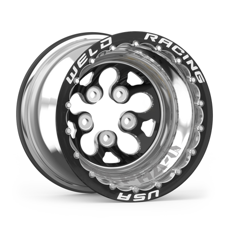 Weld Alpha-1 15x13 / 5x5 BP / 3in BS Black Wheel - Black Double Beadlock MT