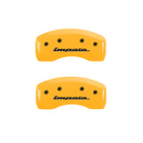 MGP 4 Caliper Covers Engraved Front & Rear Impala Yellow finish black ch