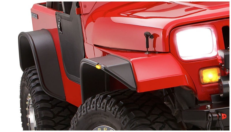 Bushwacker 87-95 Jeep Wrangler Flat Style Flares 4pc Excludes Renegade - Black