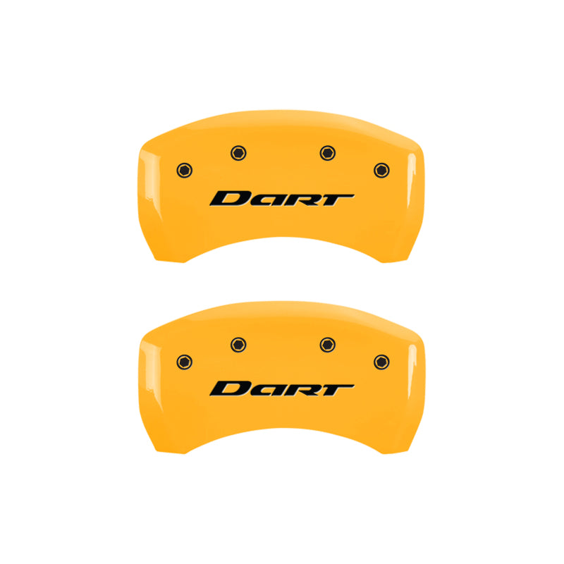 MGP 4 Caliper Covers Engraved Front & Rear With out stripes/Dart Yellow finish black ch