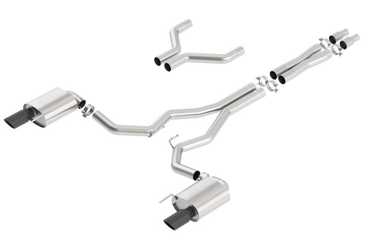 Borla Atak Cat-Back 15-17 Ford Mustang GT 5.0L V8 MT/AT 3in pipe 4in Black Chrome Tips