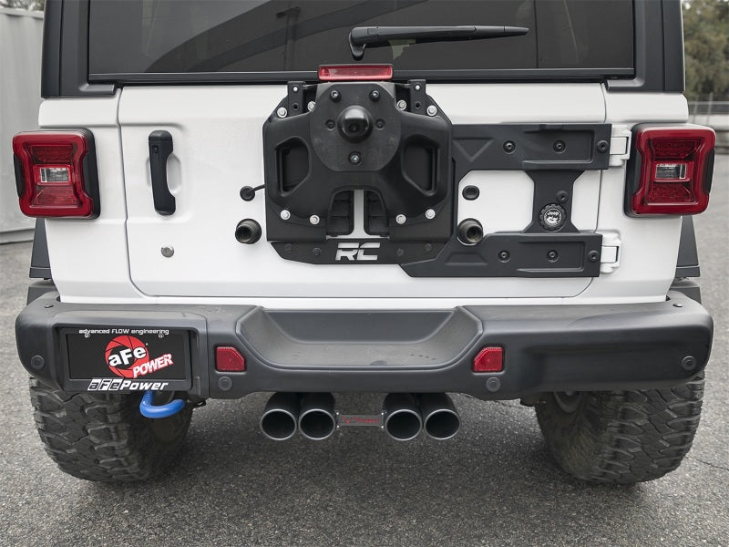 aFe Rebel Series 2.5in. 304 SS C/B Exhaust System 2018 Jeep Wrangler (JL) V6-3.6L - Black Tip