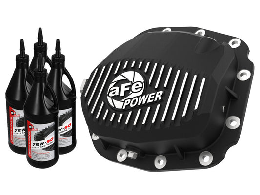 aFe Rear Differential Cover (Black Machined; Pro Series); 15-19 Ford F-150 V6-2.7L (t) (12-Bolt)