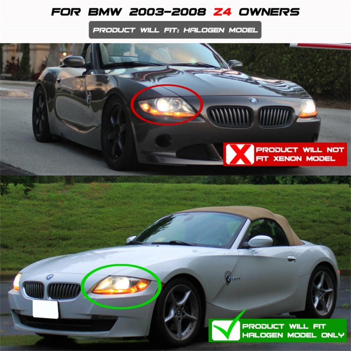 Spyder BMW Z4 03-08 Projector Headlights Halogen Model Only - LED Halo Chrome PRO-YD-BMWZ403-HL-C