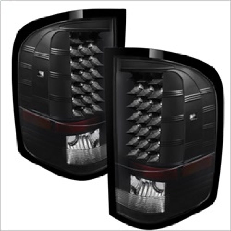 xTune Chevy Silverado 07-13 LED Tail Lights Black ALT-JH-CS07-LED-BK