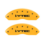 MGP 4 Caliper Covers Engraved Front & Rear I-Vtec Yellow Finish Black Char 2007 Honda Accord