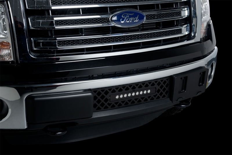 Putco 11-14 Ford F-150 - EcoBoost Bumper Grille Insert - Black SS Diamond w/ 10in Luminix Light Bar