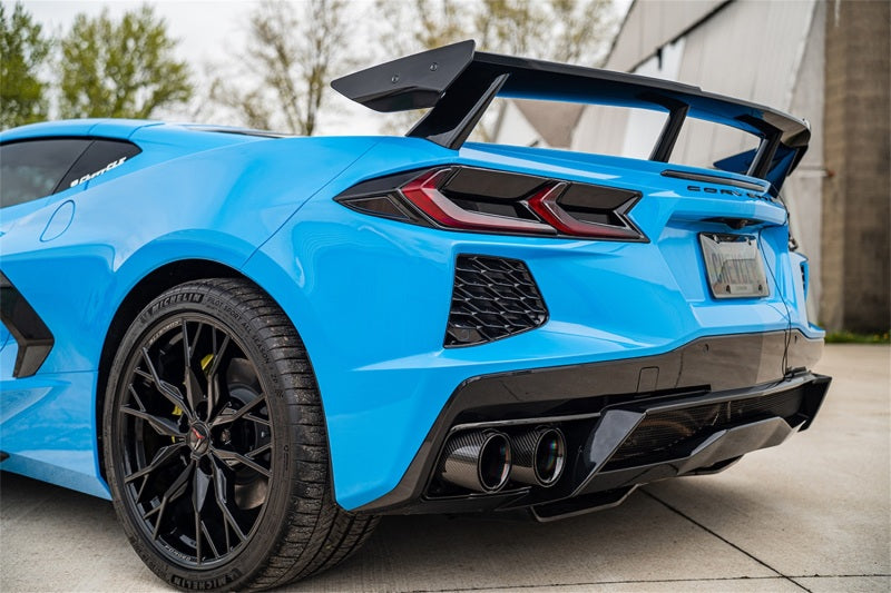 Corsa 2020-2024 Chevrolet Corvette C8 RWD 3in Valved Cat-Back w/4.5in Carbon Fiber Black PVD Tips