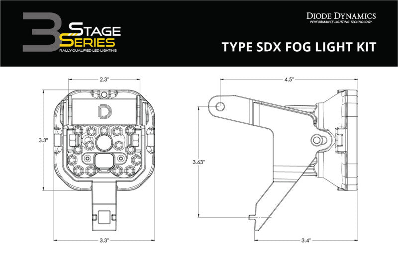 Diode Dynamics SS3 Type SDX LED Fog Light Kit Pro - White SAE Fog