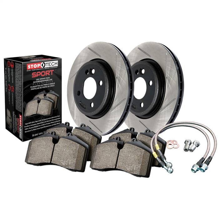 Stoptech 07-08 Honda Fit Sport Disc Brake Pad and Rotor Kit - Slotted