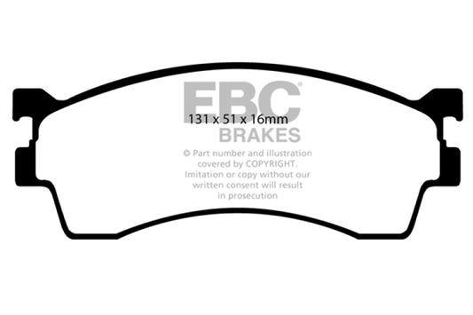 EBC 01-04 Mazda Protege 2.0 (Rear Drums) Yellowstuff Front Brake Pads