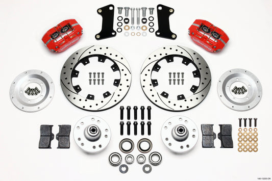 Wilwood Dynapro Dust-Boot Front Kit 12.19in Drilled Red 67-69 Camaro 64-72 Nova Chevelle