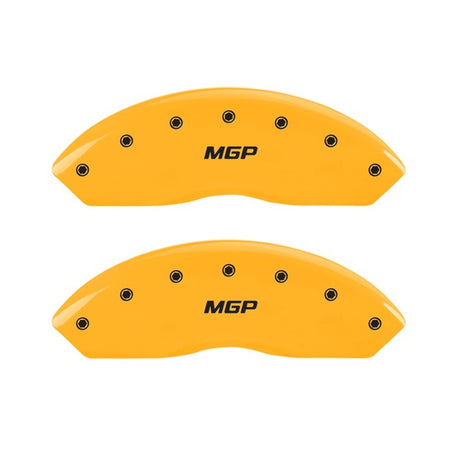MGP 2 Caliper Covers Engraved Front MGP Yellow Finish Black Characters 2010 Mazda Tribute