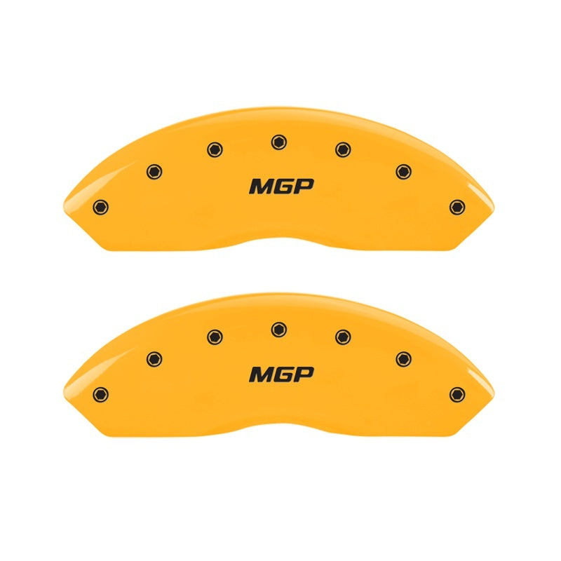 MGP 2 Caliper Covers Engraved Front MGP Yellow Finish Black Characters 1999 Chevrolet Tahoe