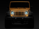Raxiom 97-18 Jeep Wrangler TJ/JK Axial 7-Inch LED Headlights w/ DRL- Black Housing (Clear Lens)