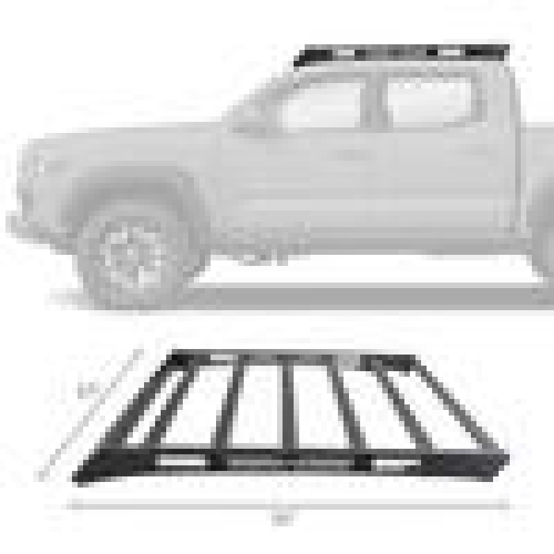 Go Rhino 16-23 Toyota Tacoma DC Ceros Low Profile Roof Rack - Tex. Blk