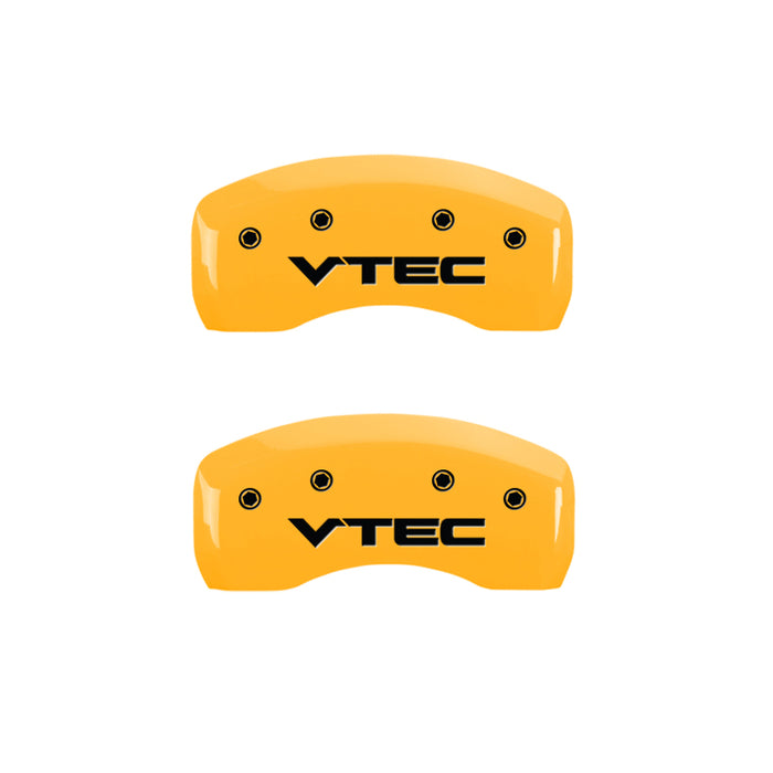 MGP 4 Caliper Covers Engraved Front & Rear Vtech Yellow finish black ch