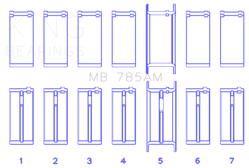 King Ford 200 3.3L 12V (Size +0.20) Main Bearing Set